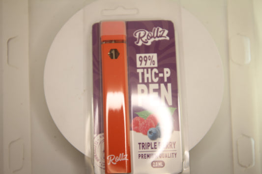 Rollz Brand 99% Hemp-Derived THCP Vape – Triple Berry (2ml Disposable)