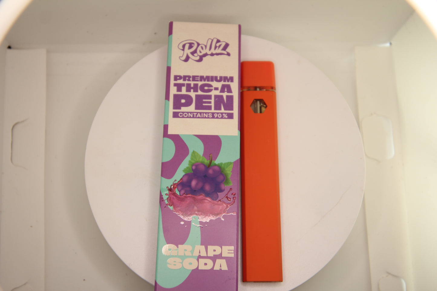 Rollz Brand 99% Hemp-Derived THCa Vape – Cali Grape Soda (2ml Disposable)
