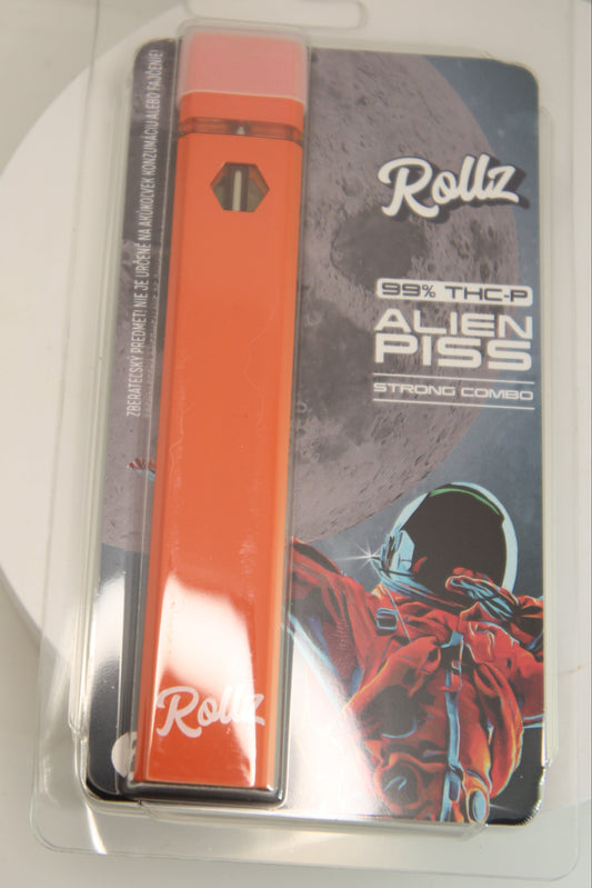 Rollz Brand 99% Hemp-Derived THCP Vape – Alien Piss (2ml Disposable)